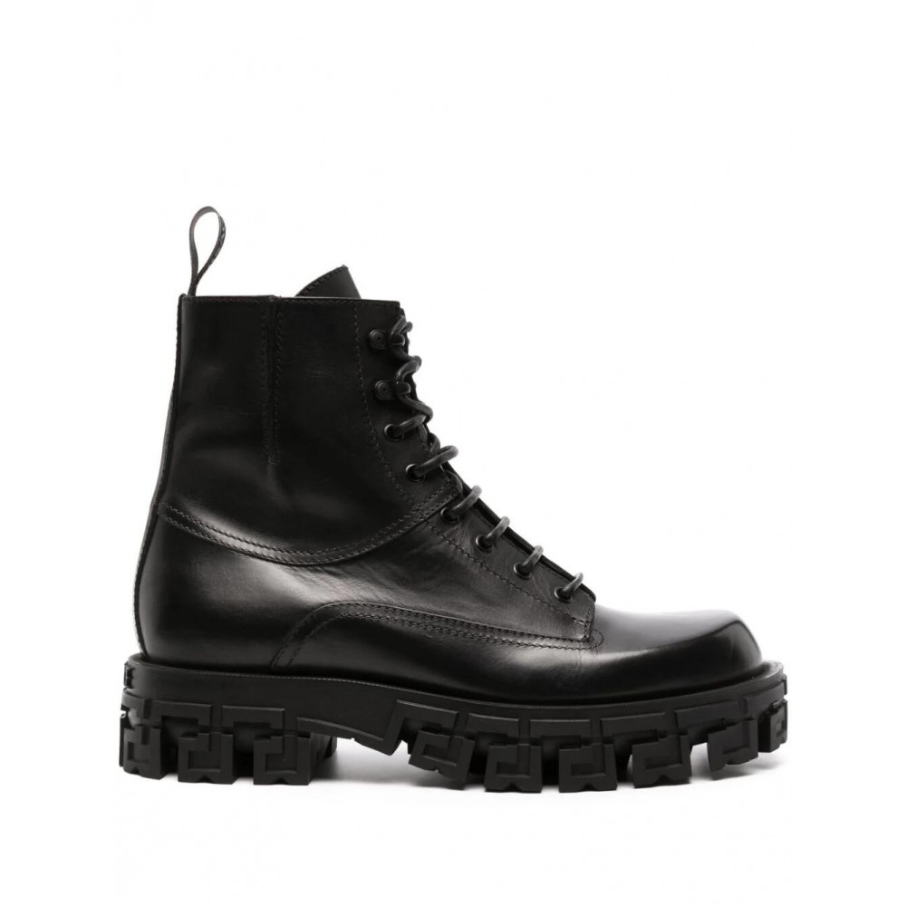 Versace Greca Portico leather boots