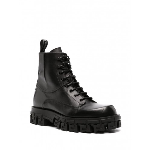 Versace Greca Portico leather boots