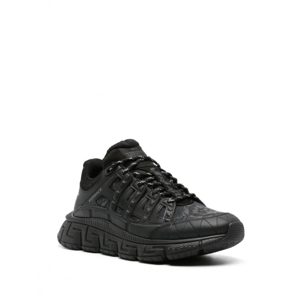 Versace Trigreca Barocco-jacquard caged sneakers