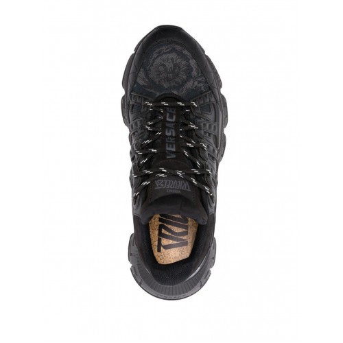 Versace Trigreca Barocco-jacquard caged sneakers