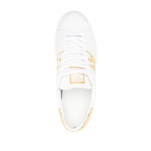 Versace Embroidered Greca leather sneakers